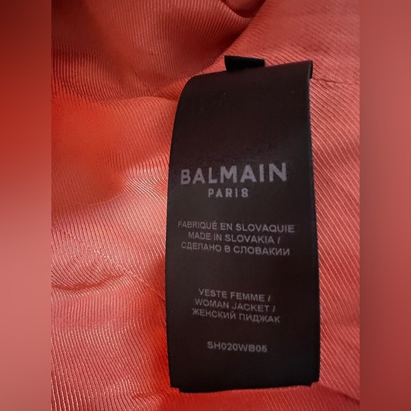 New Balmain Double-Breasted Wool Salmon Pink Blazer Size 34 - Picture 15 of 16